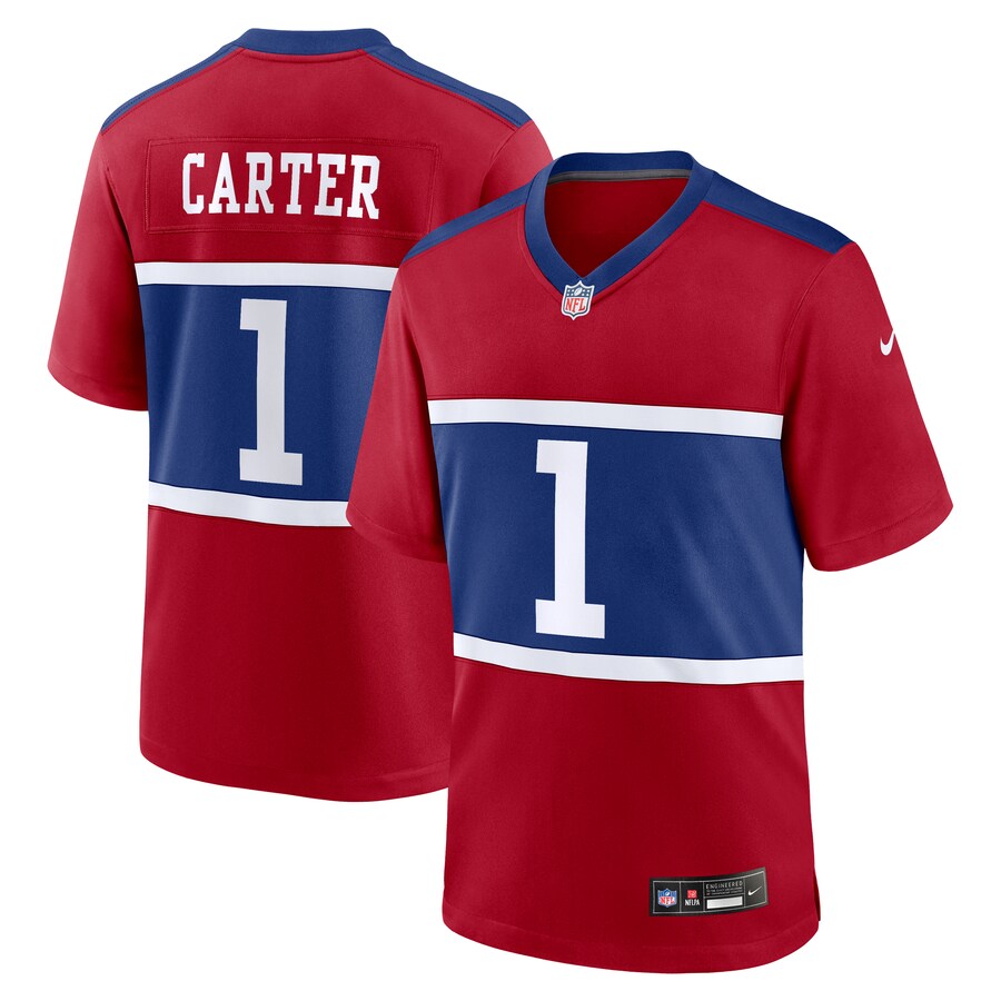 Men's New York Giants Abdul Carter Nike Red First Round Pick Alternate Game Jersey