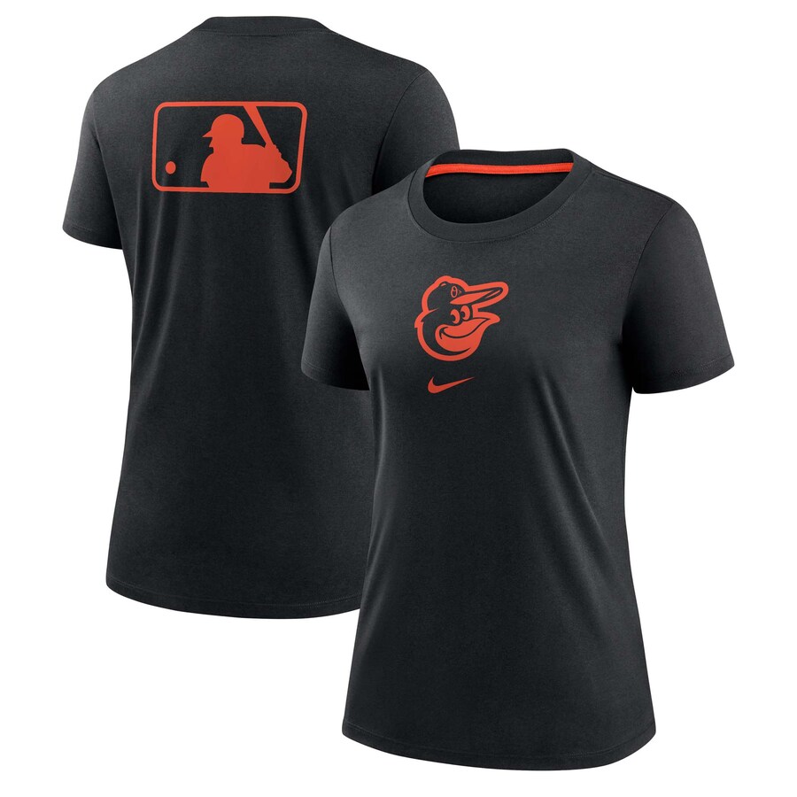 Women's Baltimore Orioles Nike Black Authentic Collection Early Work Tri-Blend T-Shirt