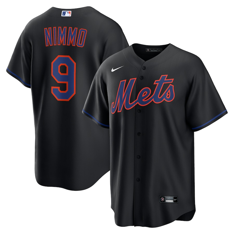 Men's New York Mets Brandon Nimmo Nike Black Alternate Replica Jersey