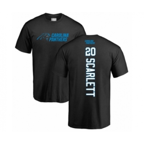 Football Carolina Panthers #20 Jordan Scarlett Black Backer T-Shirt