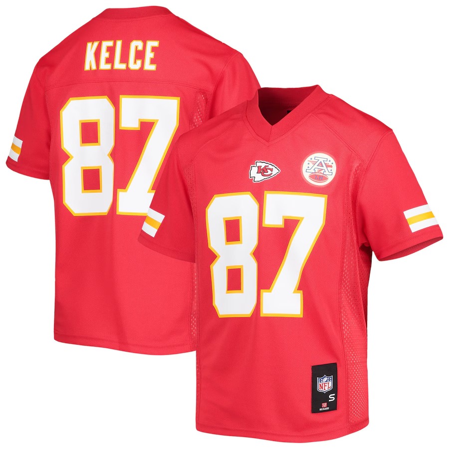 Youth Kansas City Chiefs Travis Kelce Red Replica Player Jersey