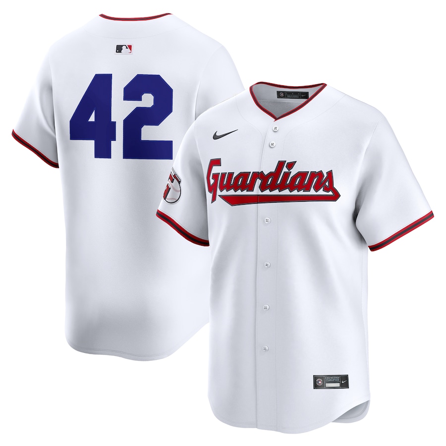 Men's Cleveland Guardians Nike White Home 2025 Jackie Robinson Day Limited Jersey