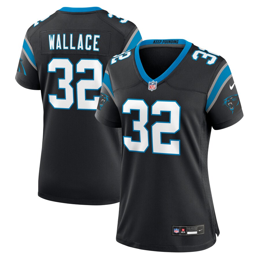 Women's Carolina Panthers Trevin Wallace Nike Black Team Game Jersey