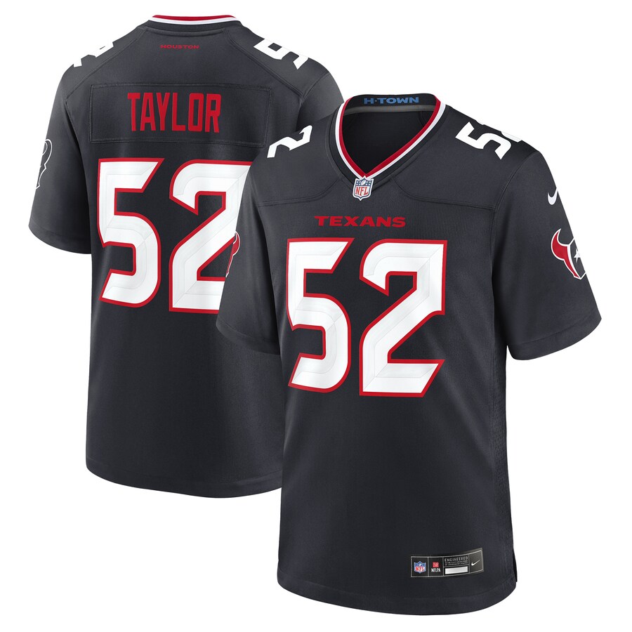 Men's Houston Texans Darrell Taylor Nike Navy Team Game Jersey