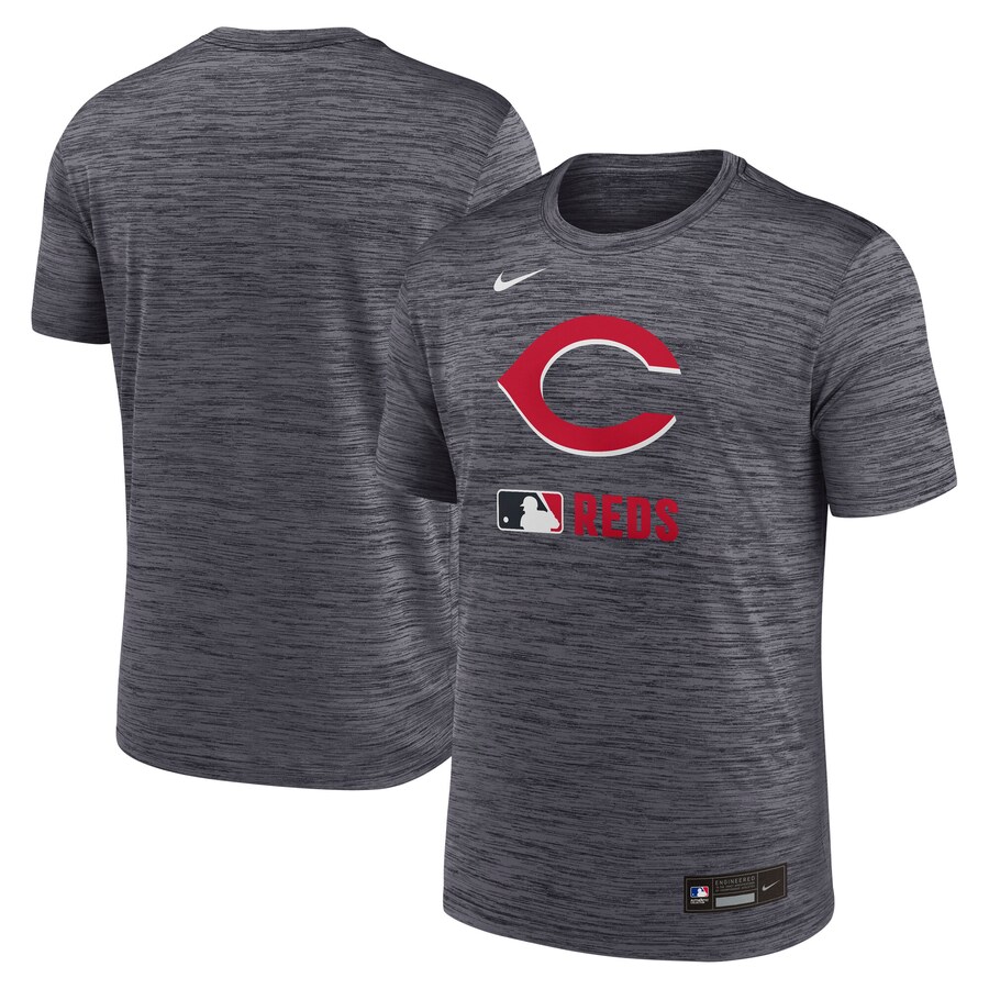 Men's Cincinnati Reds Nike Black Authentic Collection Velocity Performance Practice T-Shirt