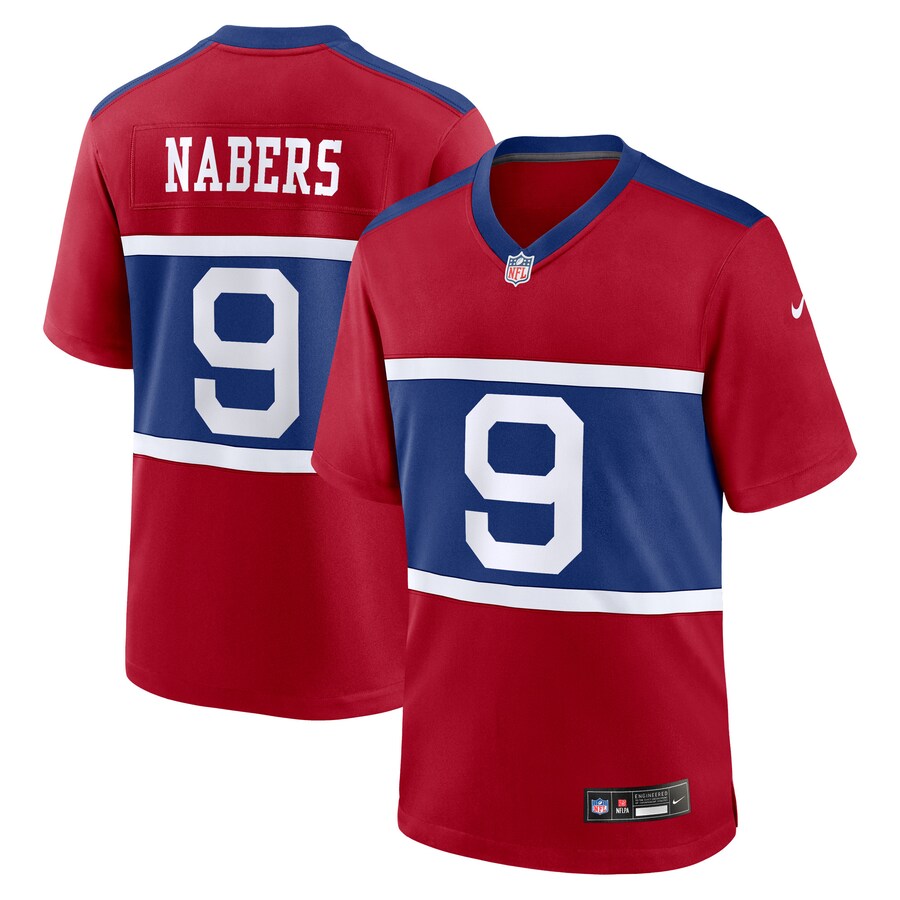 Youth New York Giants Malik Nabers Nike Century Red Alternate Player Game Jersey