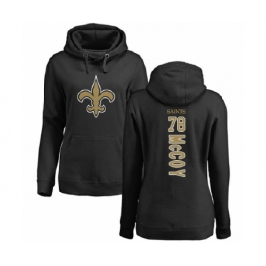 Football Women's New Orleans Saints #78 Erik McCoy Black Backer Pullover Hoodie