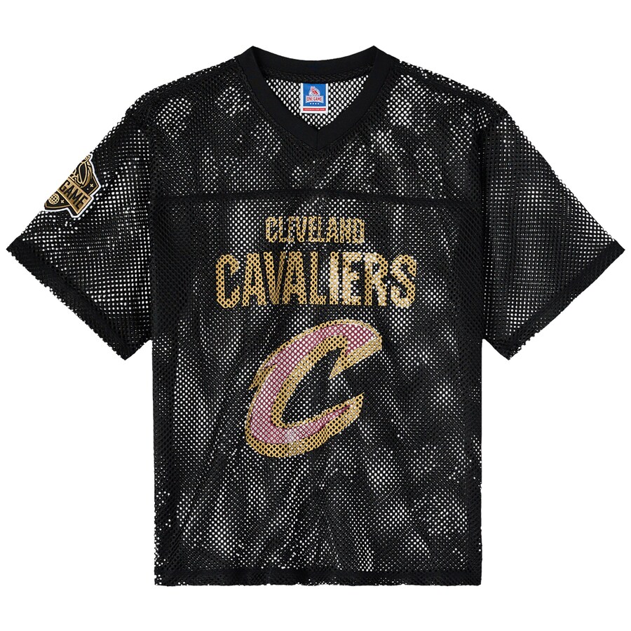 Men's Cleveland Cavaliers OVO x NBA Black Mesh Football Fashion Jersey