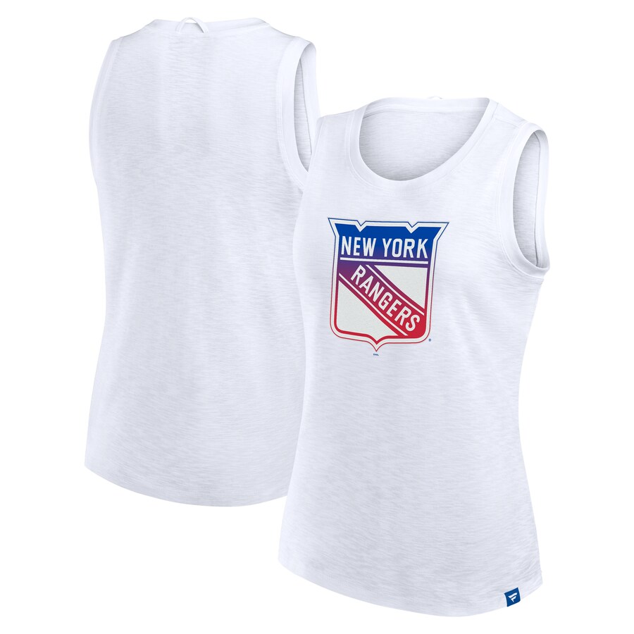Women's New York Rangers Fanatics White Slub Tank Top