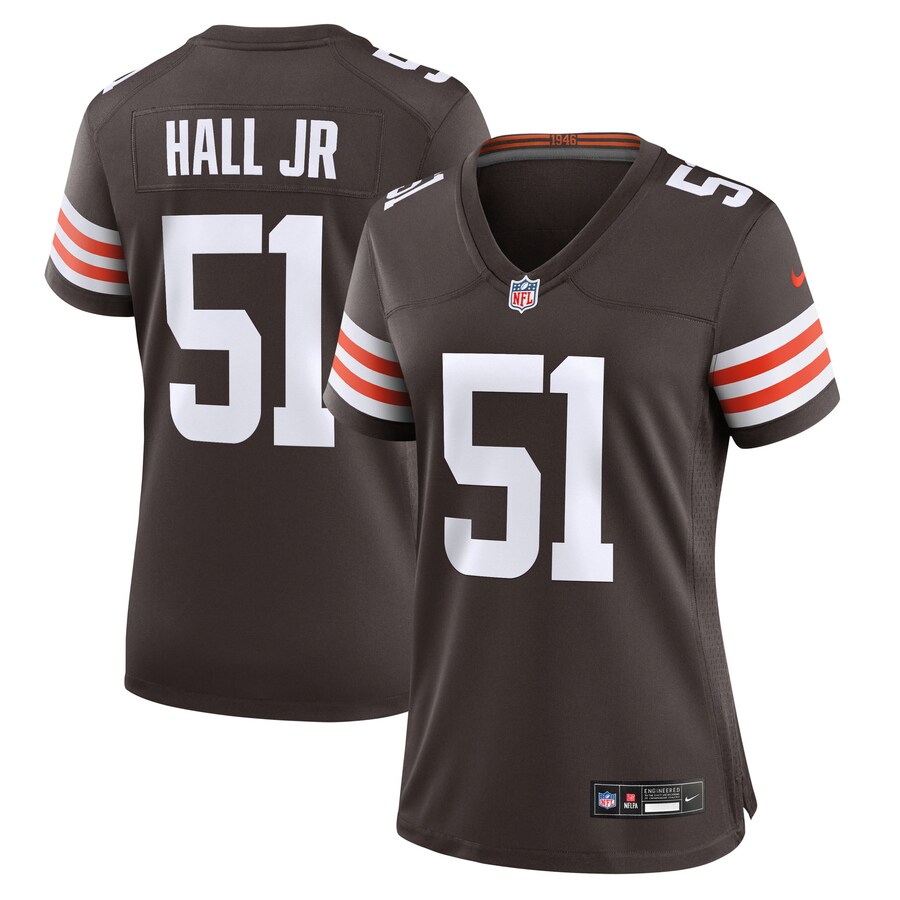 Women's Cleveland Browns Mike Hall Jr. Nike Brown Team Game Jersey