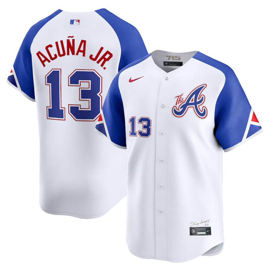 Men's Atlanta Braves Ronald Acuña Jr. Nike White City Connect Limited Player Jersey