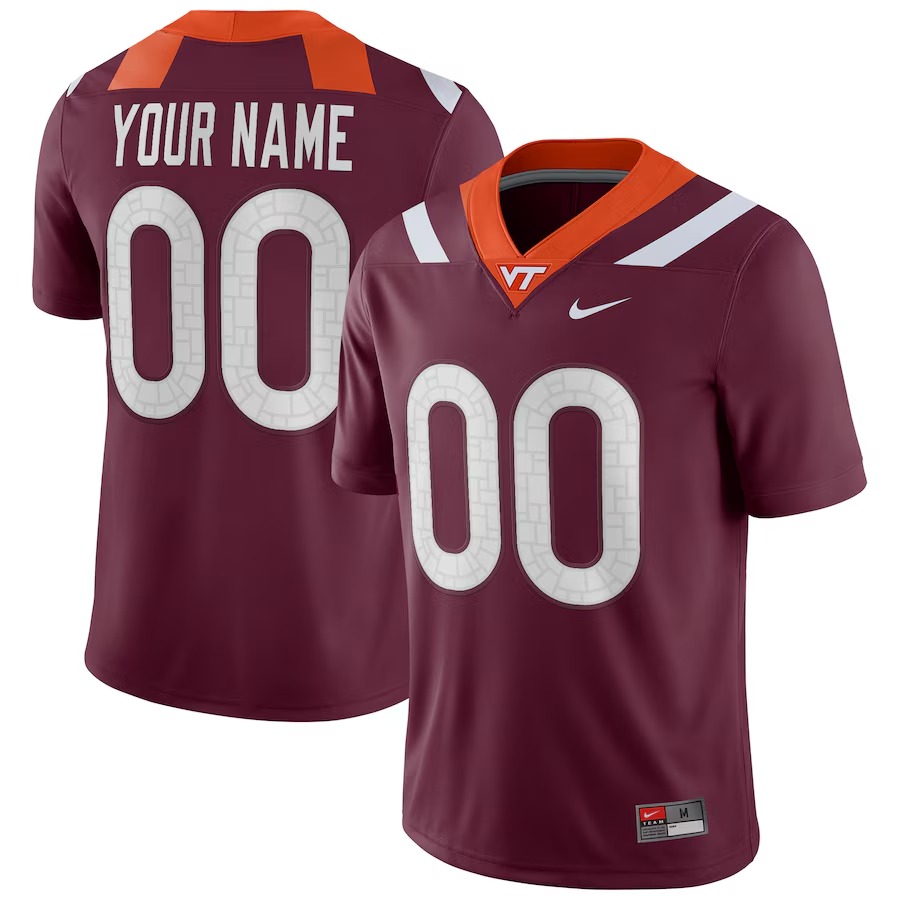 Virginia Tech Hokies Nike Football Custom Game Jersey - Maroon