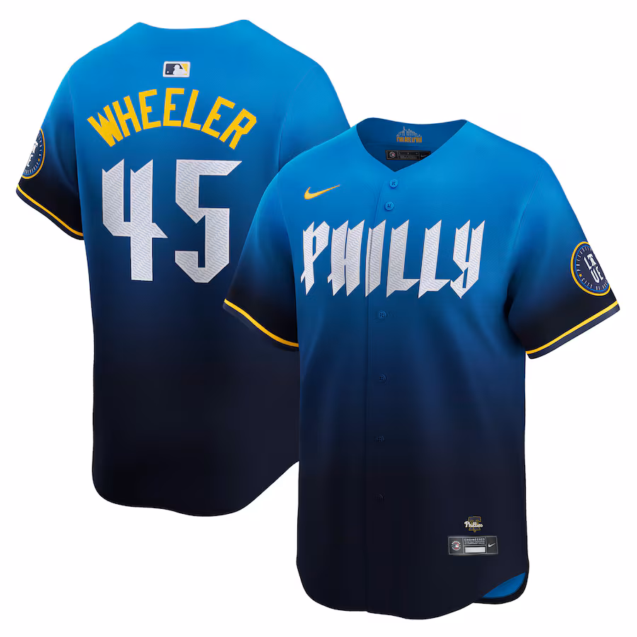 Men's Philadelphia Phillies Zack Wheeler Nike Blue City Connect Limited Player Jersey