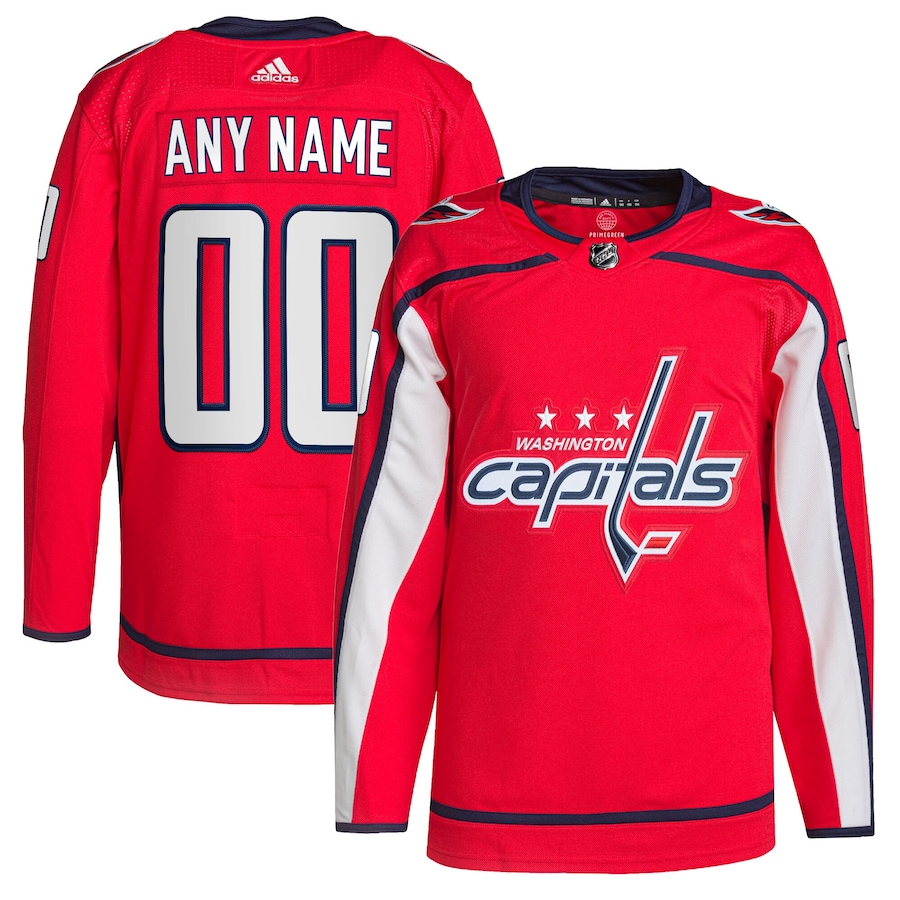 Men's Washington Capitals adidas Red Home Primegreen Authentic Custom Jersey