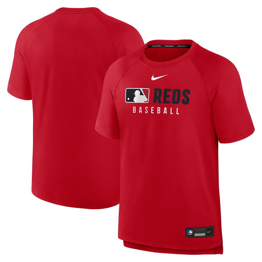 Men's Cincinnati Reds Nike Red Authentic Collection Pregame Raglan Performance T-Shirt