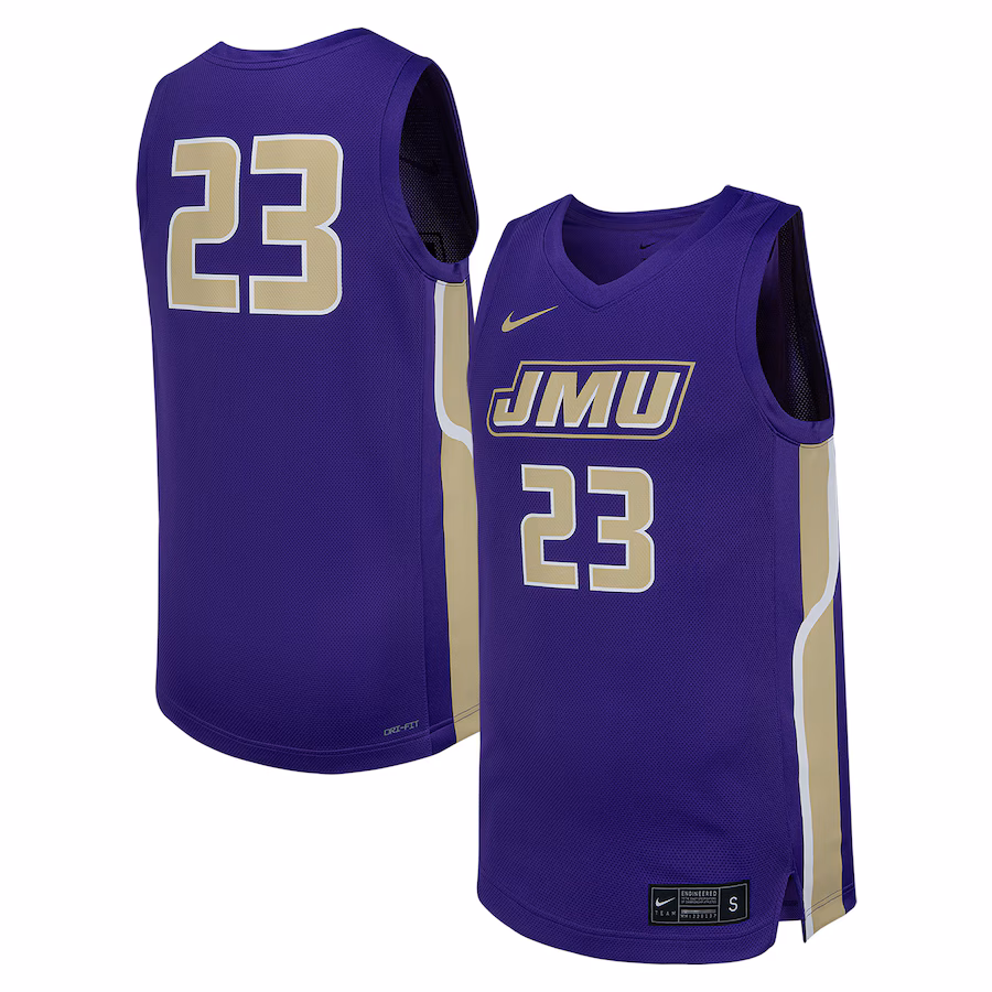 #23 James Madison Dukes Nike Replica Basketball Jersey - Purple