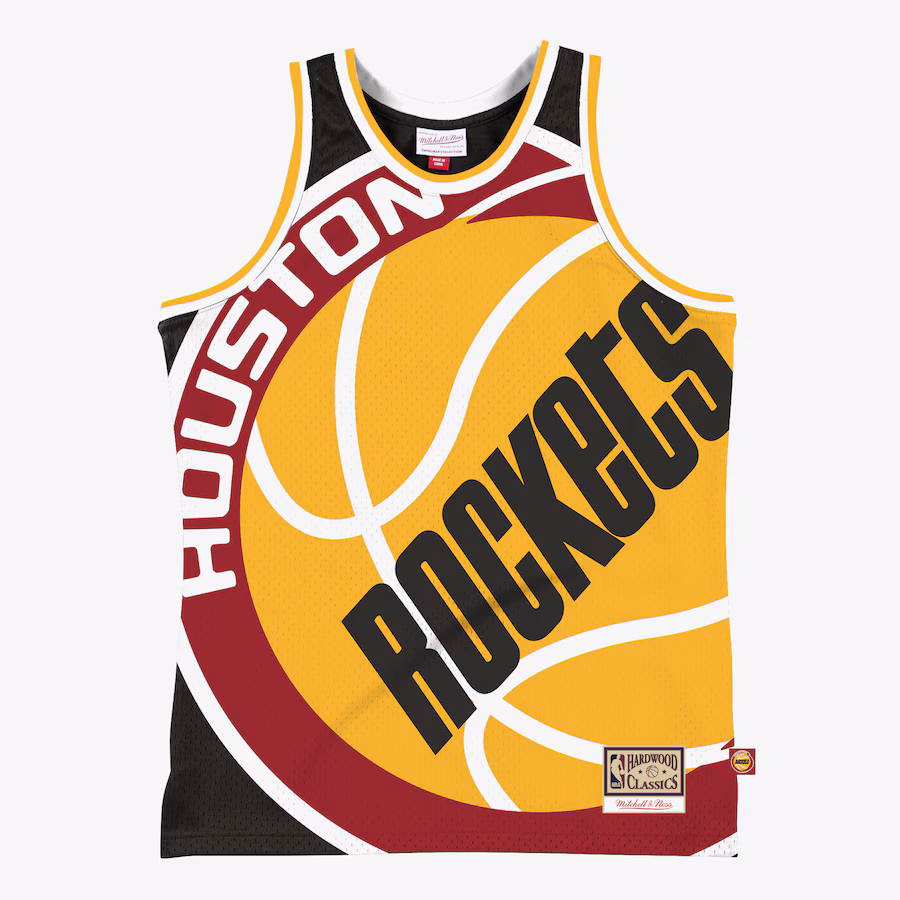 Men's Houston Rockets Mitchell & Ness Black Hardwood Classics Blown Out Fashion Jersey