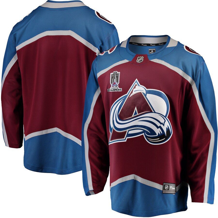 Men's Colorado Avalanche Fanatics Branded Burgundy 2022 Stanley Cup Champions Home Breakaway Jersey