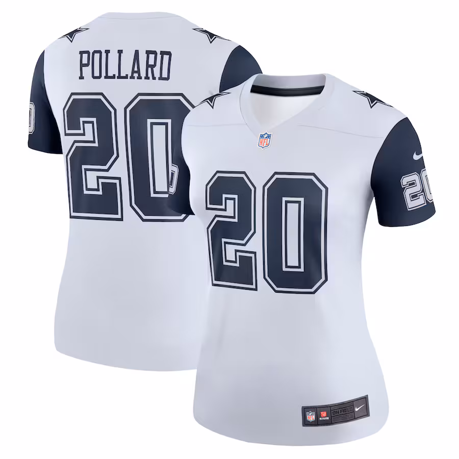 Women's Dallas Cowboys Tony Pollard Nike White Legend Player Performance Top