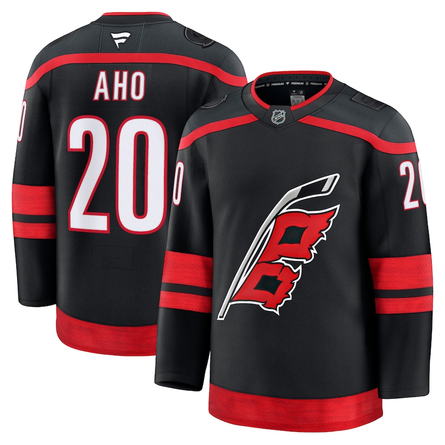 Men's Carolina Hurricanes Sebastian Aho Fanatics Black Home Premium Jersey