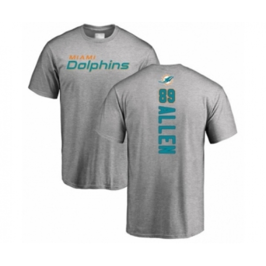 Football Miami Dolphins #89 Dwayne Allen Ash Backer T-Shirt