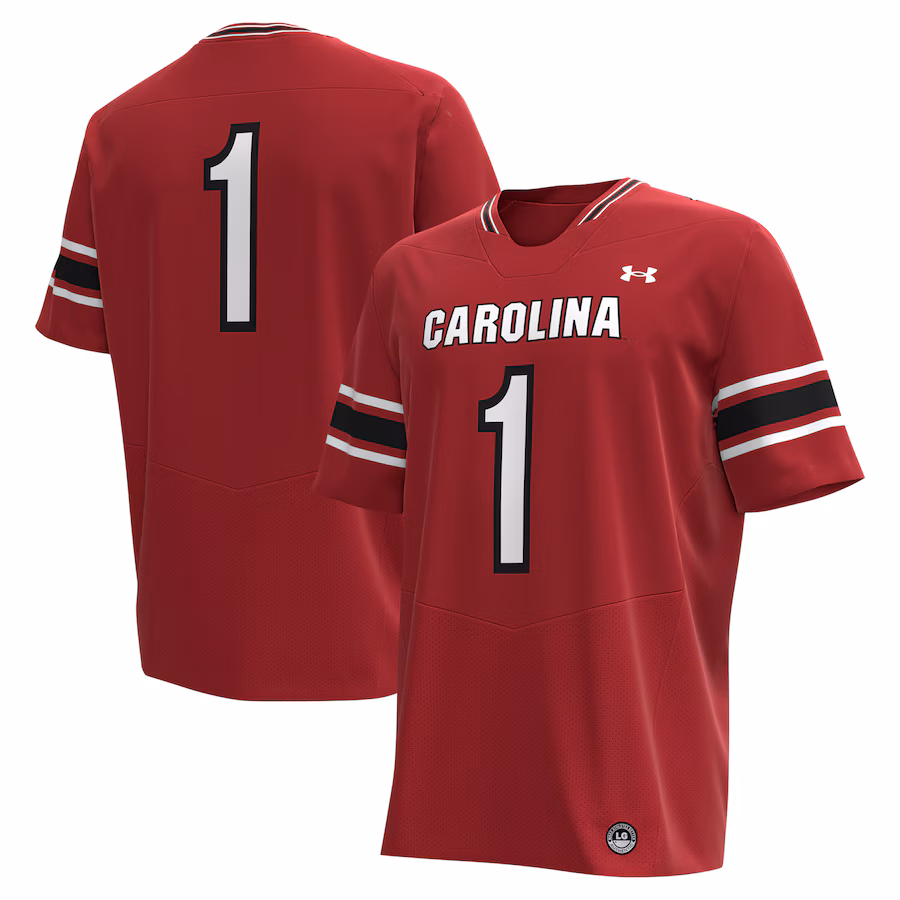 Men's Under Armour #1 Garnet South Carolina Gamecocks Replica Football Jersey