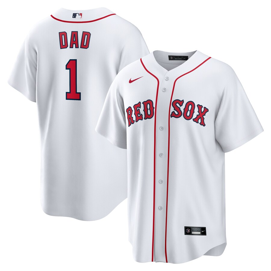 Men's Boston Red Sox Nike White #1 Dad Home Replica Jersey