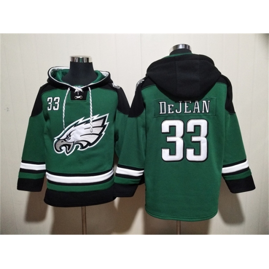 Men's Philadelphia Eagles #33 Cooper DeJean Green Ageless Must-Have Lace-Up Pullover Hoodie