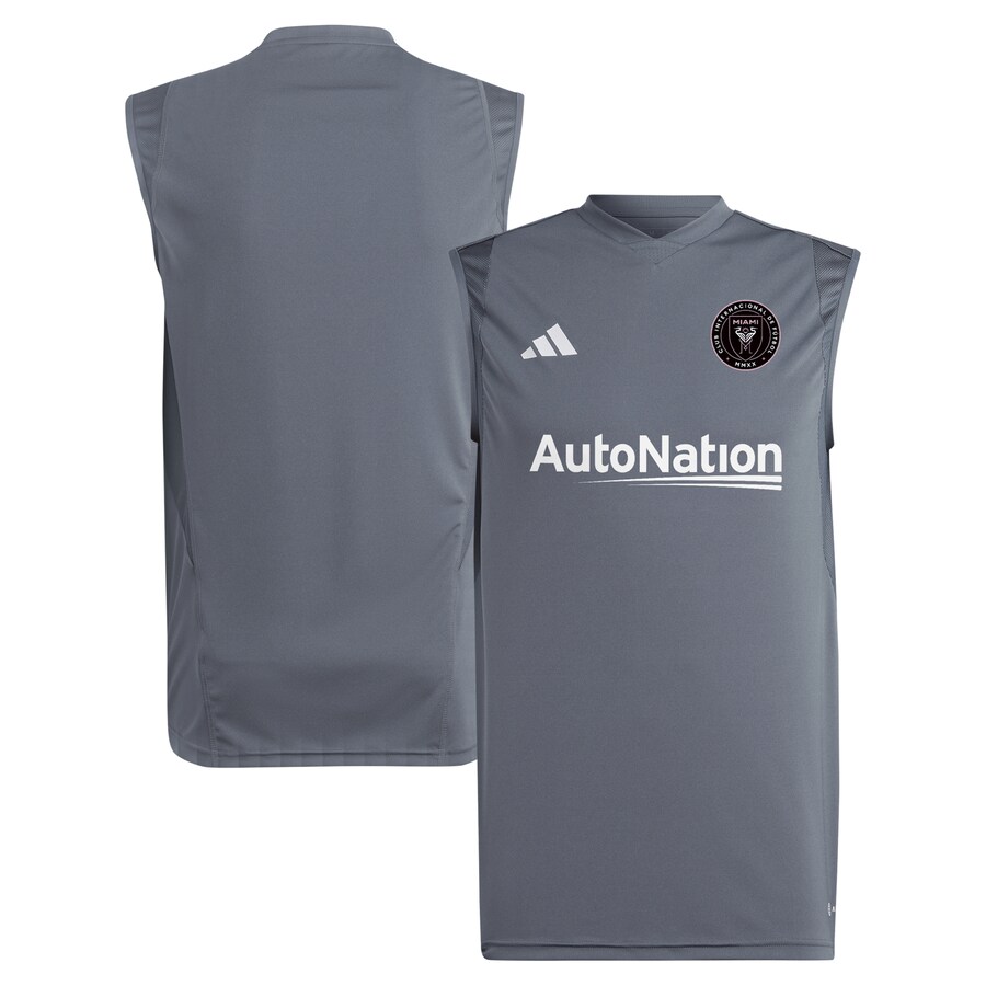 Men's Inter Miami CF adidas Gray 2024 Sleeveless Training Jersey