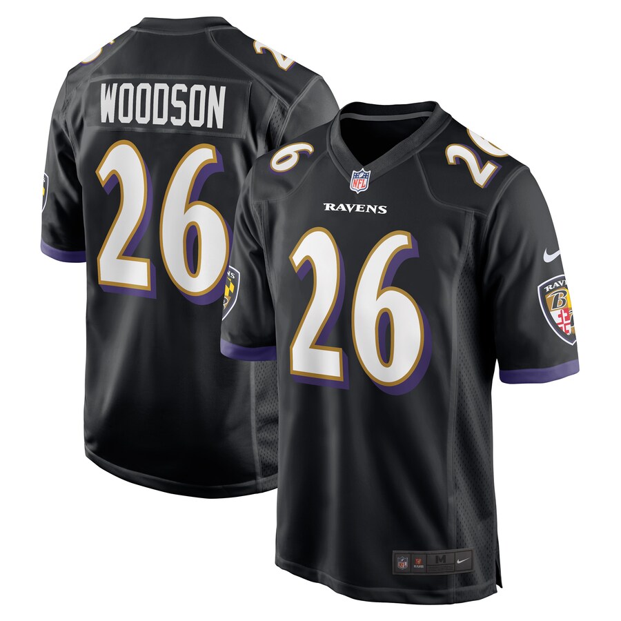 Men's Baltimore Ravens Rod Woodson Nike Black Retired Player Alternate Game Jersey