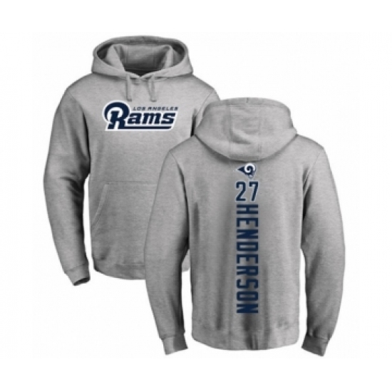 Football Los Angeles Rams #27 Darrell Henderson Ash Backer Pullover Hoodie