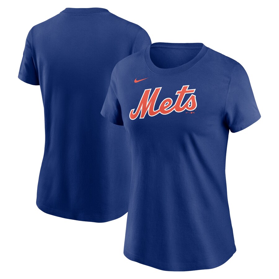 Women's New York Mets Nike Royal Fuse Wordmark T-Shirt