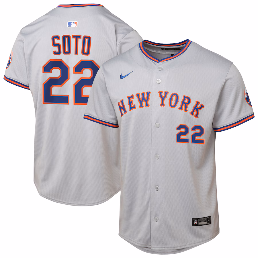 Youth New York Mets Juan Soto Nike Gray Limited Player Jersey