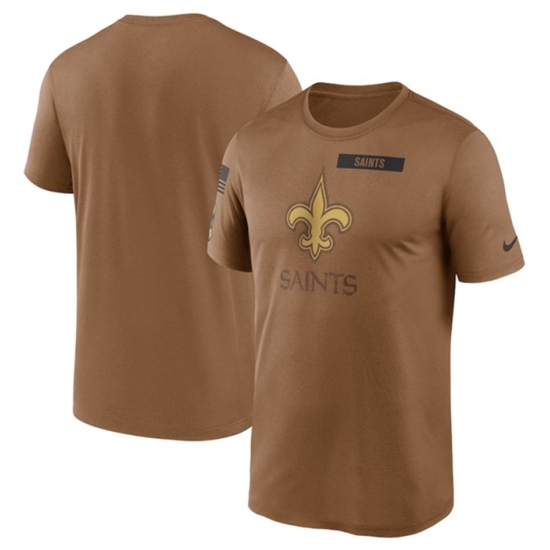 Men's New Orleans Saints 2023 Brown Salute To Service Legend Performance T Shirt