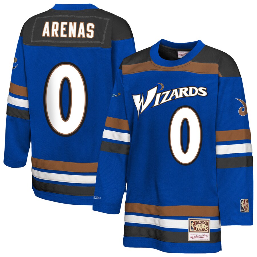 Youth Washington Wizards Gilbert Arenas Mitchell & Ness Blue Maxxed Out 2.0 Fashion Hockey Jersey