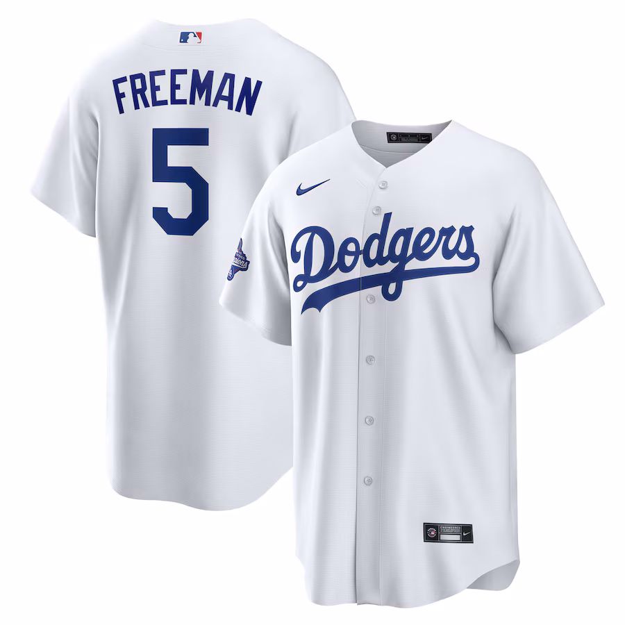 Men's Los Angeles Dodgers Freddie Freeman Nike White Home 2025 World Series Champions Replica Jersey