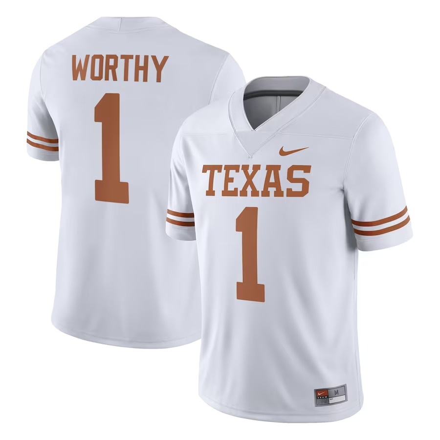 Xavier Worthy Texas Longhorns Nike NIL Replica Football Jersey - White