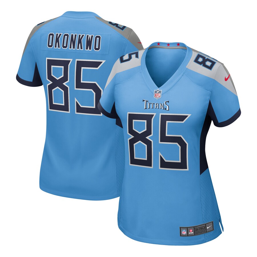 Women's Tennessee Titans Chigoziem Okonkwo Nike Light Blue Team Game Jersey