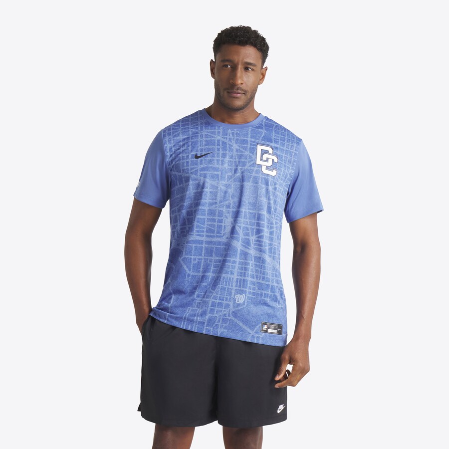 Men's Washington Nationals Nike Blue 2025 City Connect Authentic Collection Velocity Performance T-Shirt