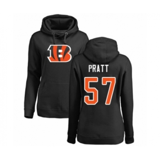 Football Women's Cincinnati Bengals #57 Germaine Pratt Black Name & Number Logo Pullover Hoodie