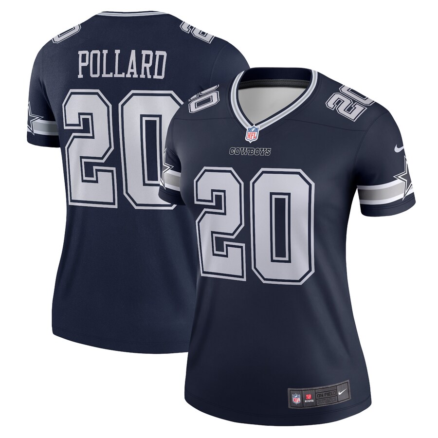 Women's Dallas Cowboys Tony Pollard Nike Navy Legend Player Performance Top