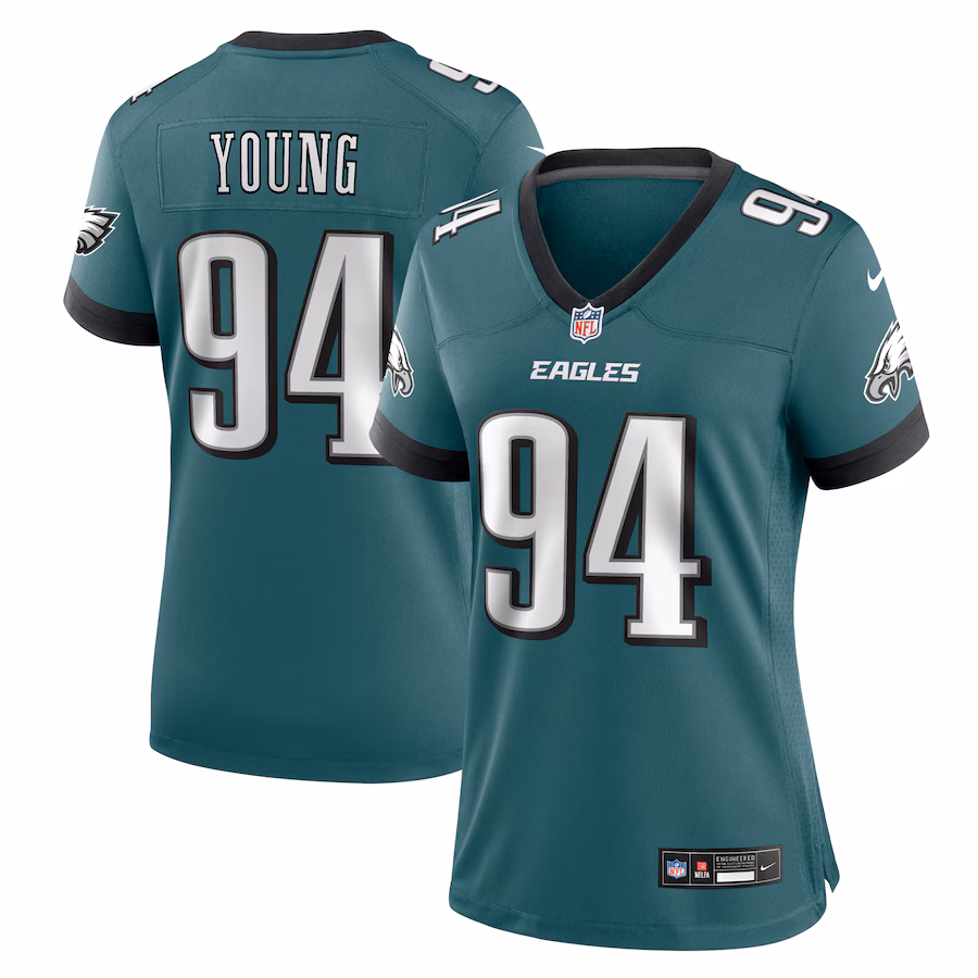 Women's Philadelphia Eagles Byron Young Nike Midnight Green Team Game Jersey
