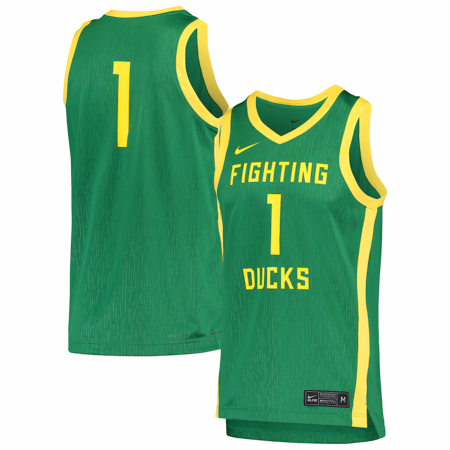 Men's Nike #1 Green Oregon Ducks Replica Basketball Jersey