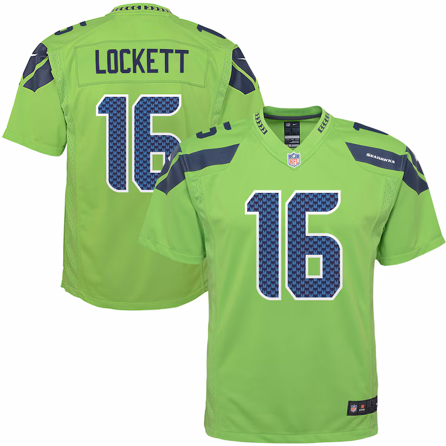 Youth Seattle Seahawks Tyler Lockett Nike Neon Green Game Jersey