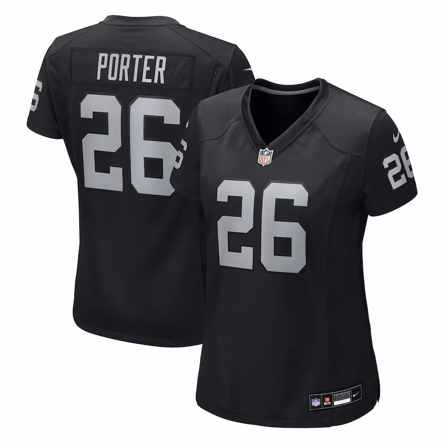 Women's Las Vegas Raiders Darien Porter Nike Black Team Game Jersey