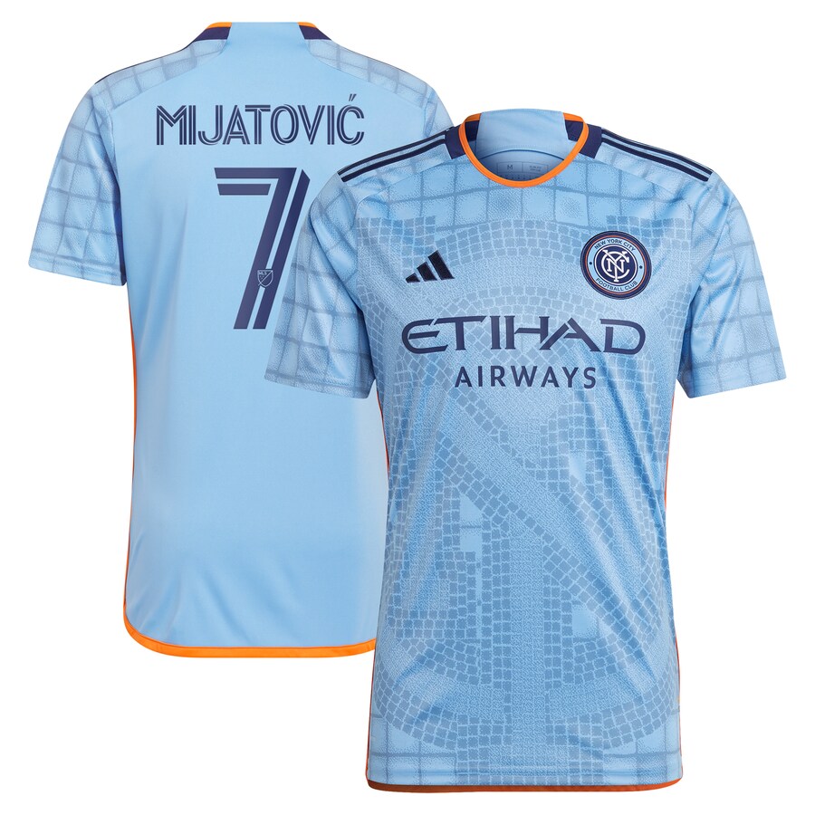 Men's New York City FC Jovan Mijatović adidas Light Blue 2024 The Interboro Kit Replica Player Jersey
