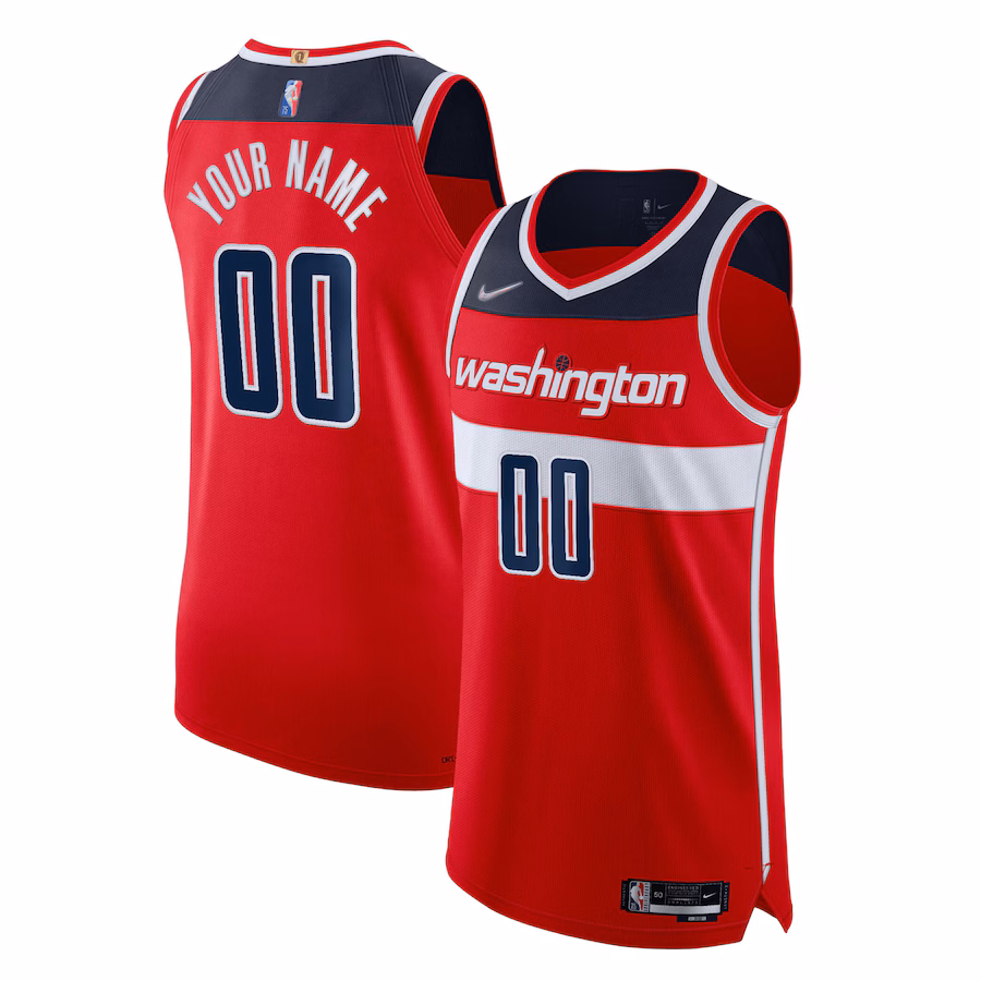 Men's Washington Wizards Nike Red 2021/22 Diamond Authentic Custom Jersey - Icon Edition