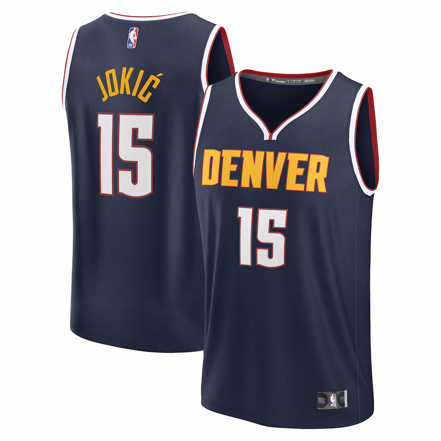 Youth Denver Nuggets Nikola Jokic Fanatics Navy Fast Break Replica Player Jersey - Icon Edition