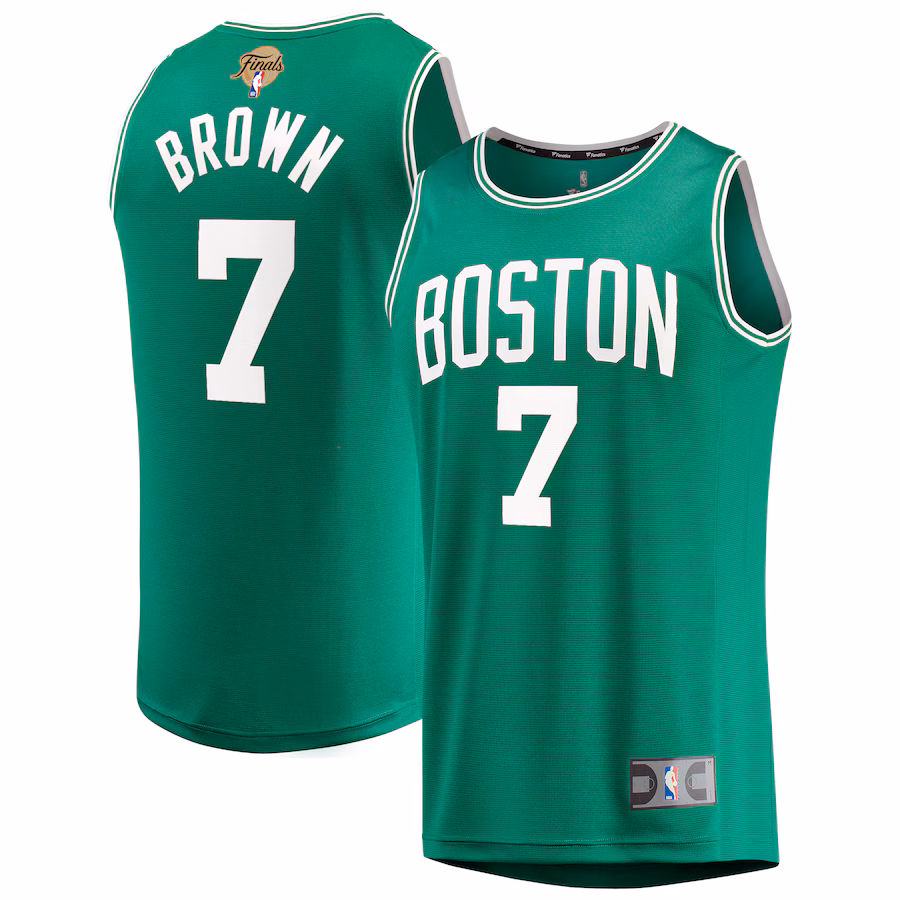Youth Boston Celtics Jaylen Brown Fanatics Kelly Green 2024 NBA Finals Fast Break Replica Player Jersey - Icon Edition