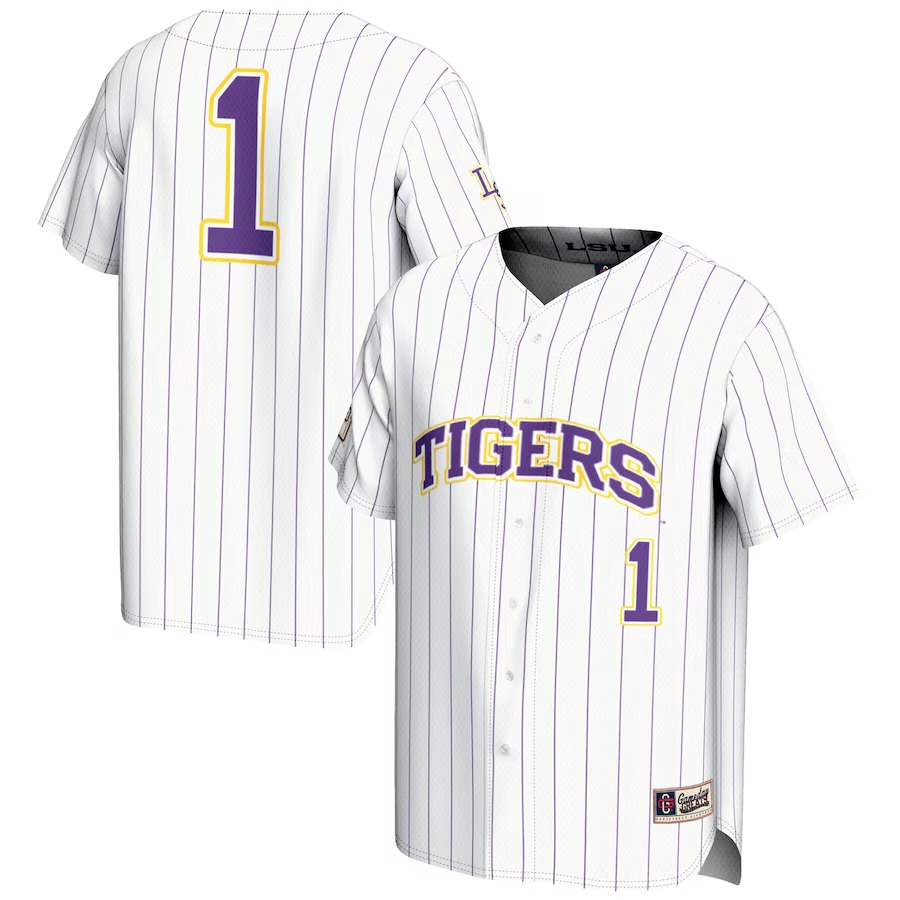 Youth GameDay Greats #1 White LSU Tigers Lightweight Baseball Jersey